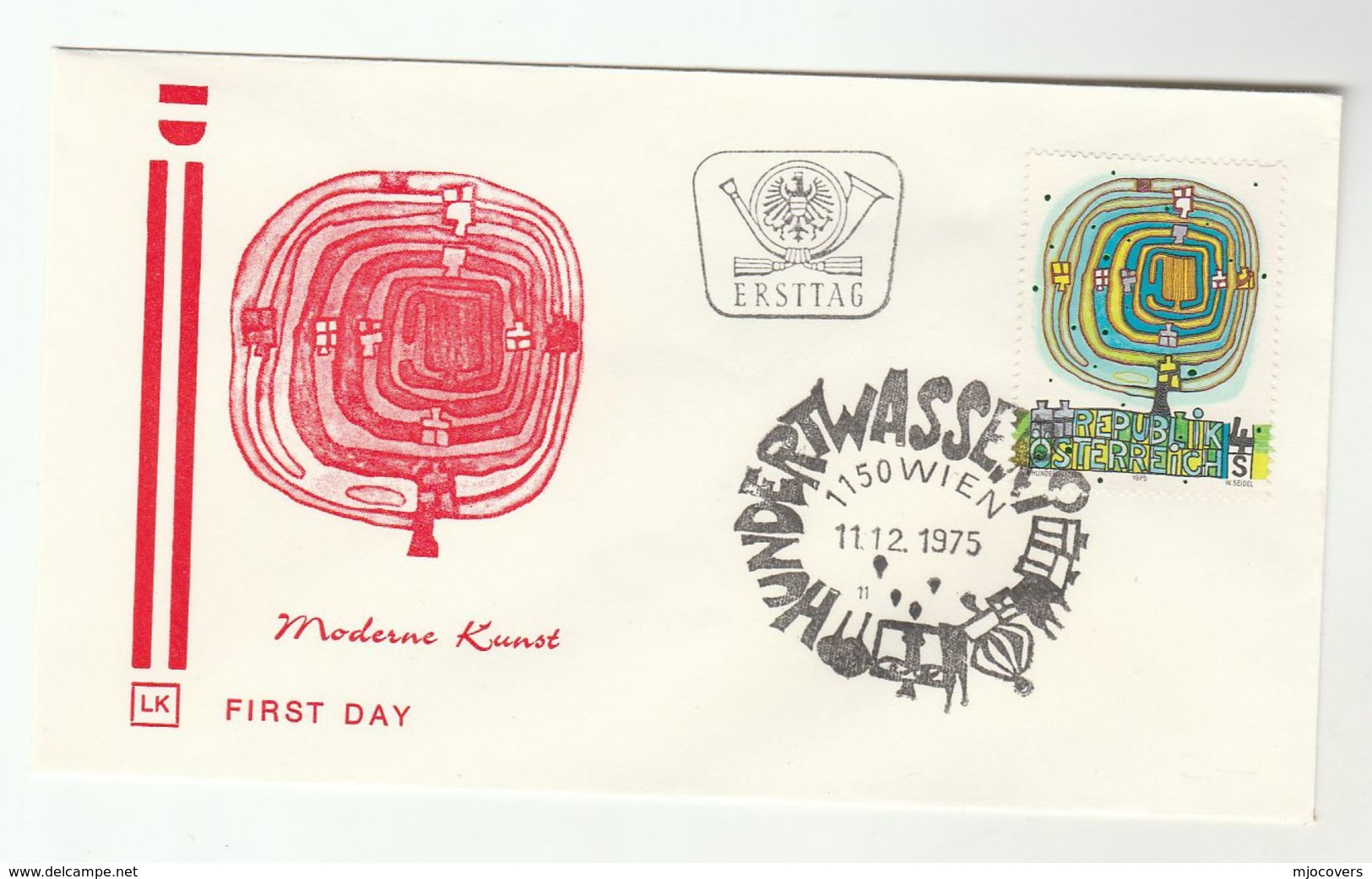 1975 AUSTRIA FDC MODERN ART Stamps SPECIAL Pmk  Cover - Modern