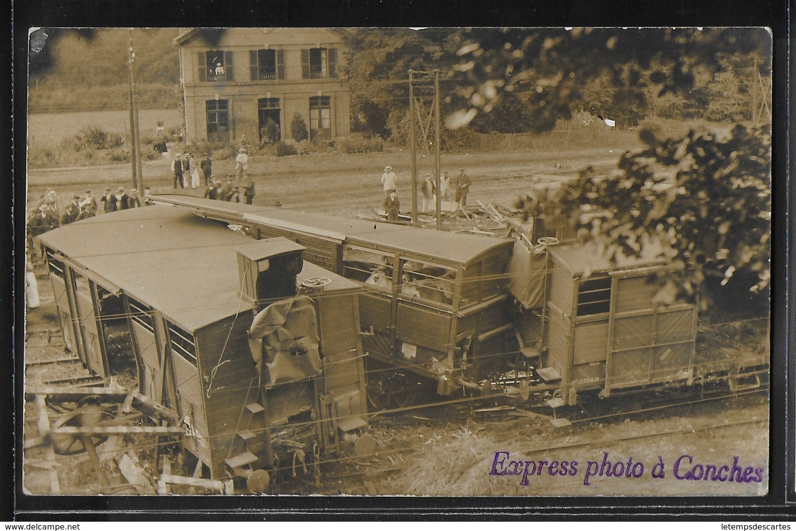 CARTE PHOTO 27 - Conches, Déraillement Du Train - RARE - Conches-en-Ouche