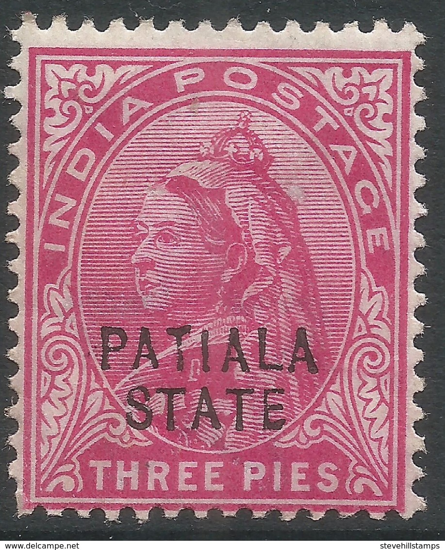 Patiala State(India). 1899-1902 QV. 3p MH. SG 32 - Patiala