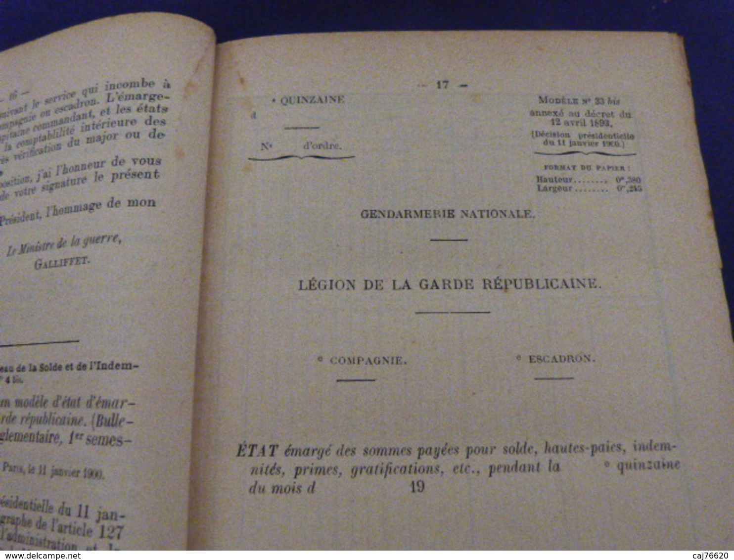 Vingtième Volume Du Mémomiale De La Gendarmerie 1900-1901(cai102) - Autres & Non Classés