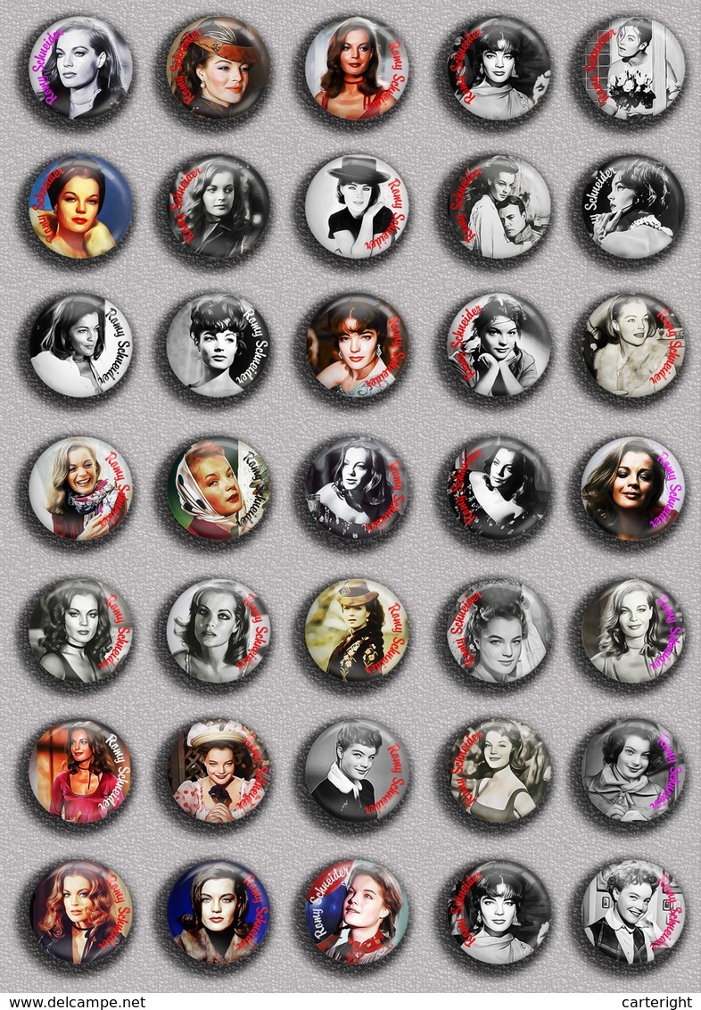 Romy Schneider Movie Film Fan ART BADGE BUTTON PIN SET 5 (1inch/25mm Diameter) 35 DIFF - Cinéma