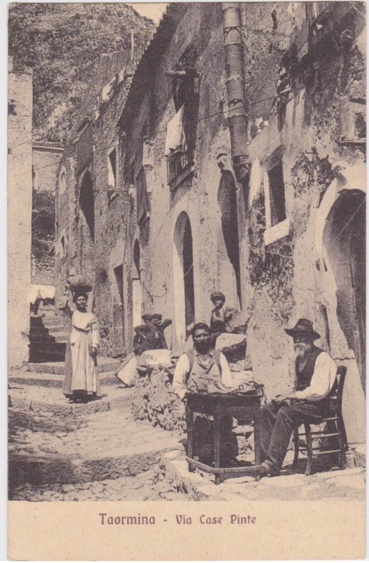 TAORMINA - MESSINA -VIA CASE PINTE -  CARTOLINA VIAGGIATA NEL 1928 - Messina