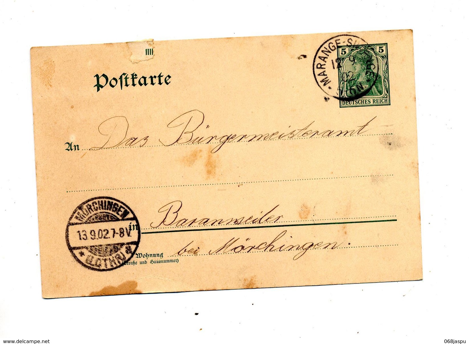 Carte Postale 5 Germinia Cachet Marange  Murchingen - Altri & Non Classificati