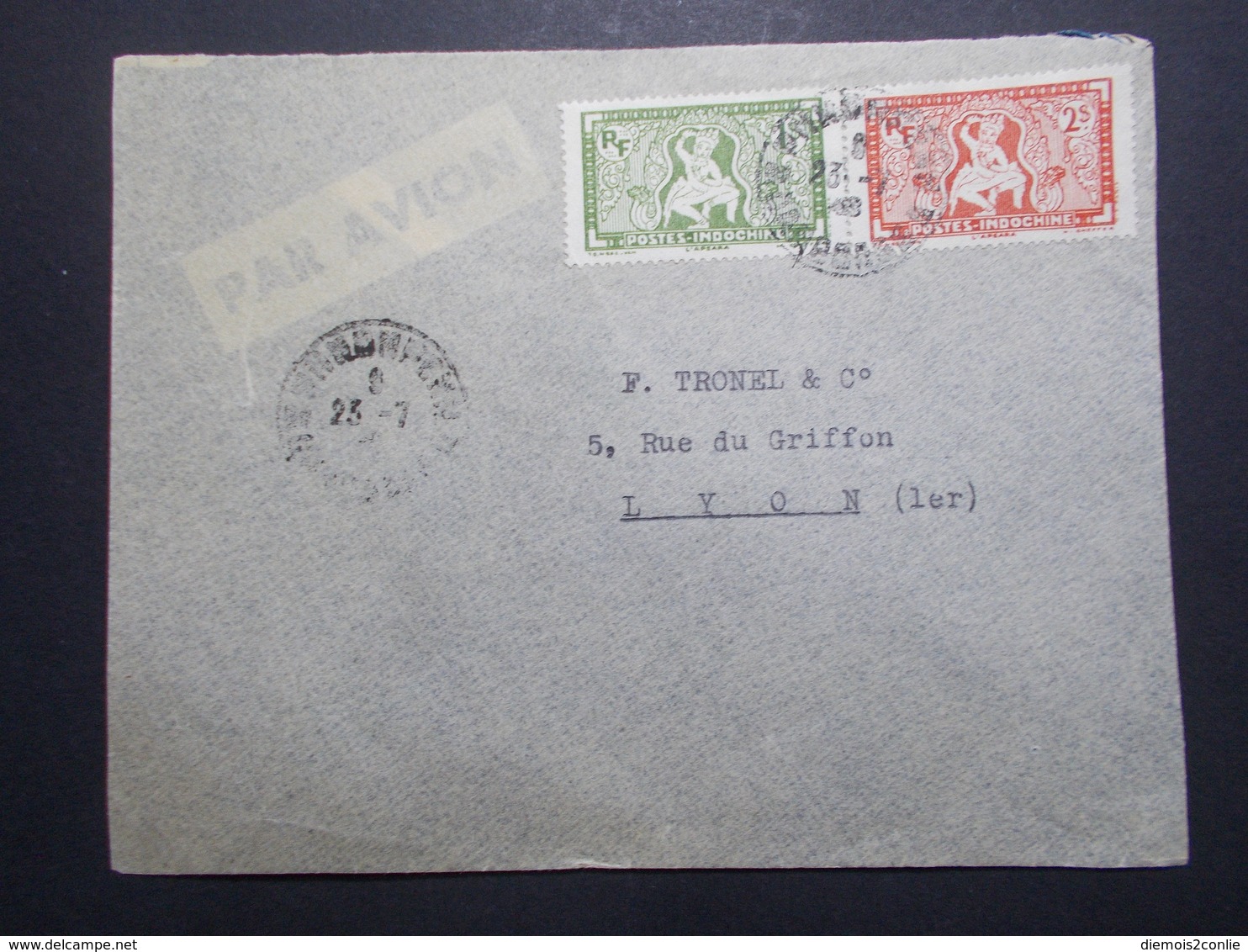 Marcophilie  Cachet Lettre Obliteration - Timbres - INDOCHINE Phnom Penh Vers La France (2354) - Covers & Documents