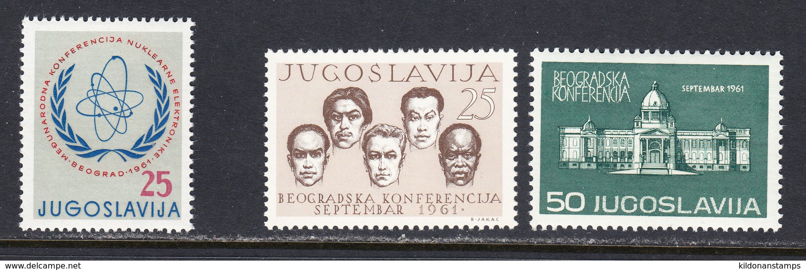 Yugoslavia 1961 Mint No Hinge, Sc# 596,613-614 , SG , Mi 942,960-961 - Nuevos