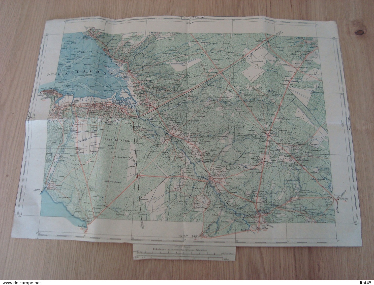 CARTE PAPIER BASSIN D'ARCACHON - Geographical Maps