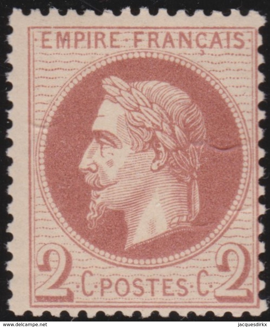 France  .    Yvert  .    26    (2 Scans)     .  *   .     Neuf Avec Charniere  .   /   .  Mint-hinged - 1863-1870 Napoléon III Con Laureles