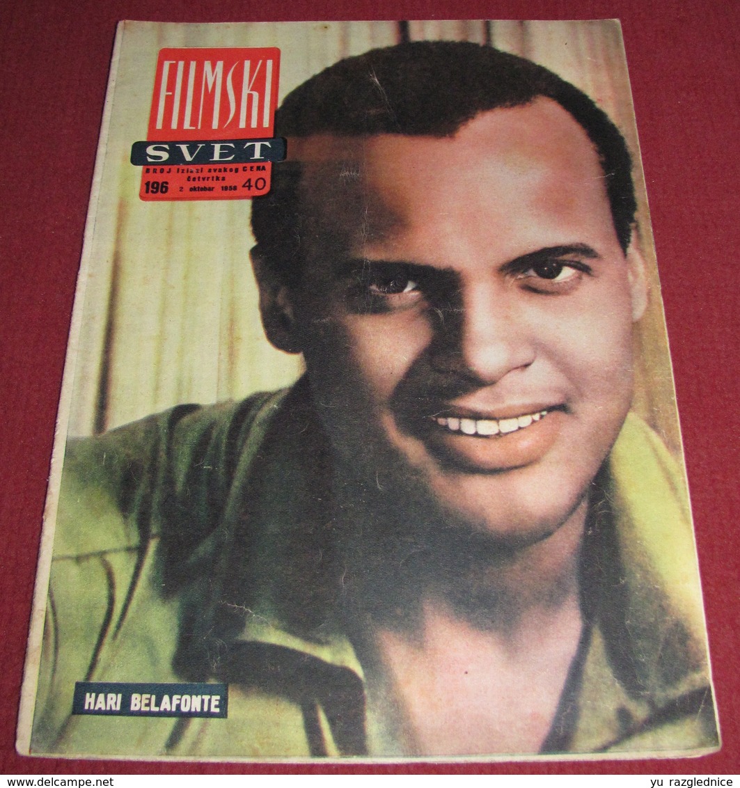 Harry Belafonte FILMSKI SVET Yugoslavian October 1958 VERY RARE - Magazines