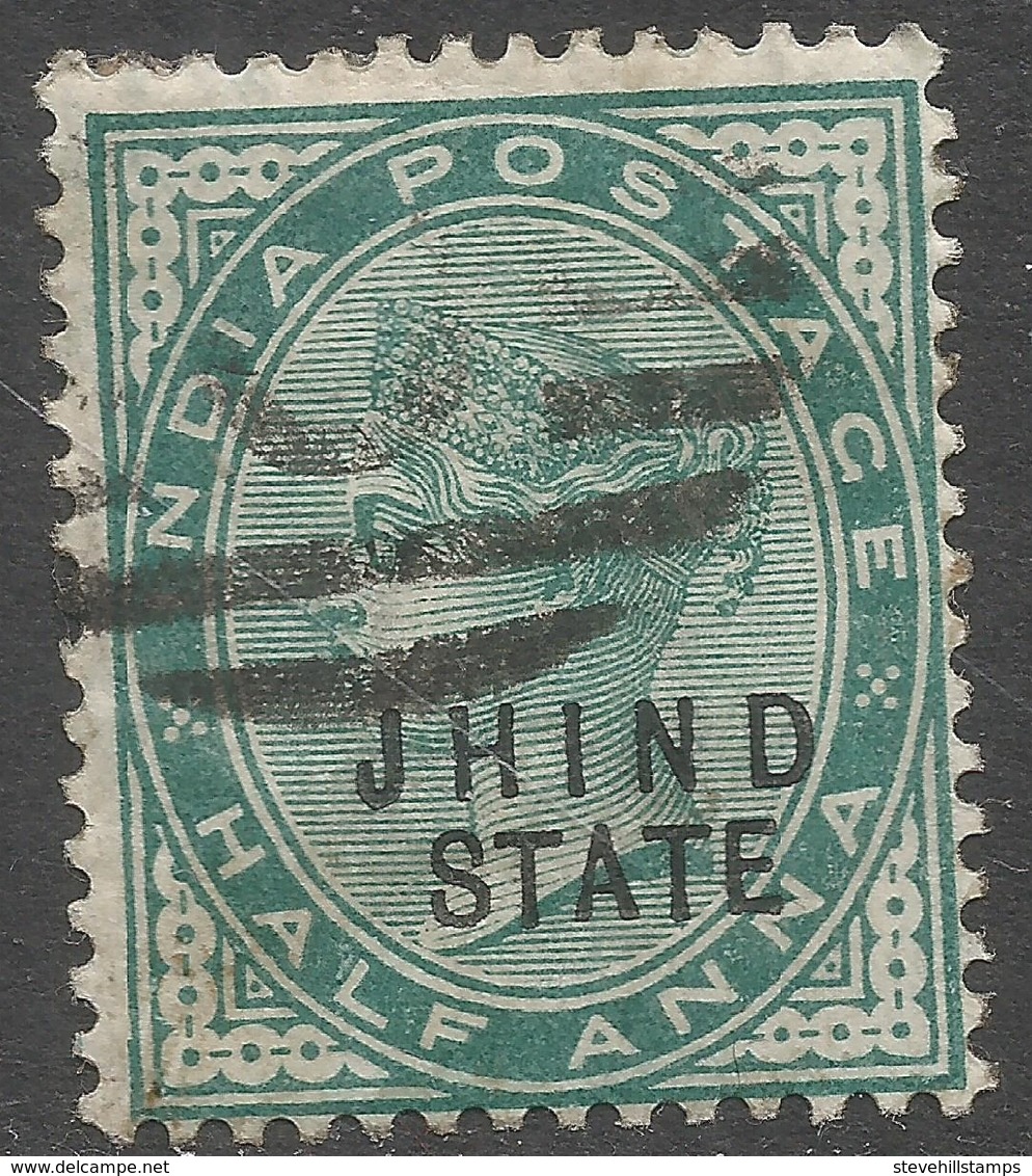 Jind State(India). 1886-99 Queen Victoria, ½a Used. SG17 - Jhind