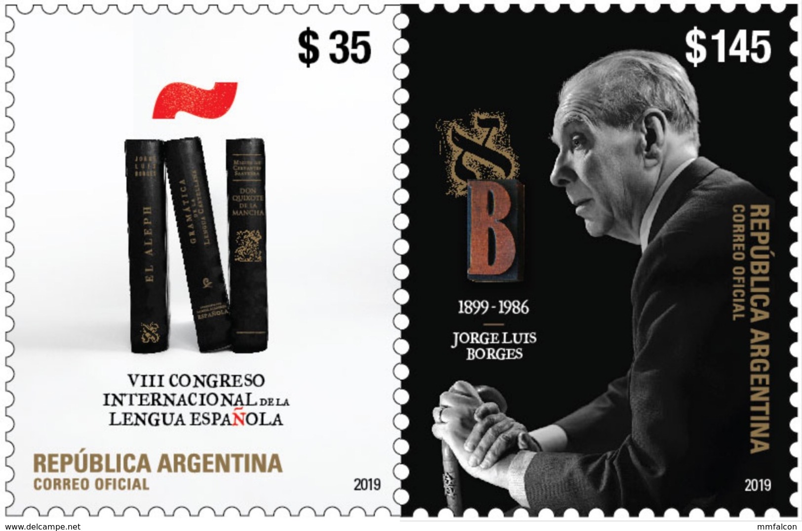 Argentina Argentine - VIII Congreso Internacional De La Lengua Española BORGES Stamps  Se-tenant.// Emisión: 25/03/2019 - Otros & Sin Clasificación