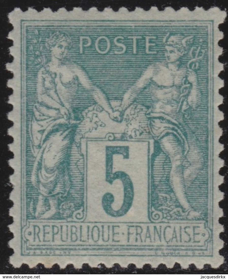 France  .    Yvert  .    75     (2 Scans)     .  *   .     Neuf Avec Charniere  .   /   .  Mint-hinged - 1876-1898 Sage (Type II)