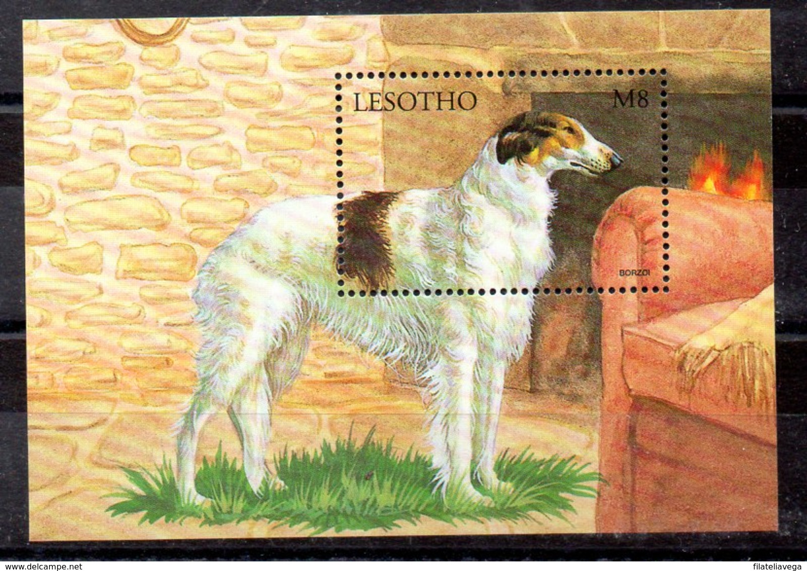 Hoja Bloque De Lesotho N ºYvert 145 ** PERROS (DOG) - Honden