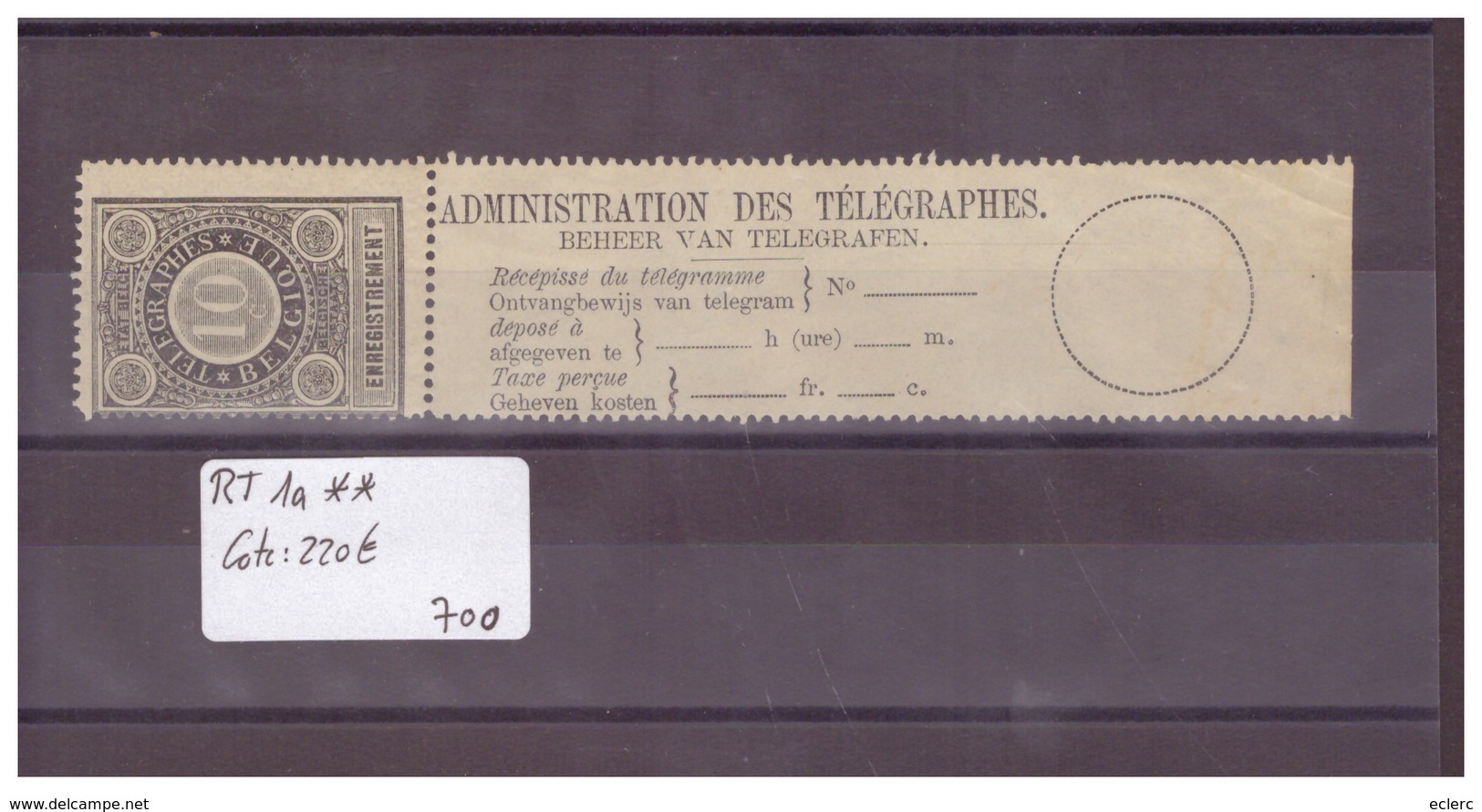 BELGIQUE No COB RT 1a ** ( SANS CHARNIERE ) - COTE: 220 € - Telegraafzegels [TG]