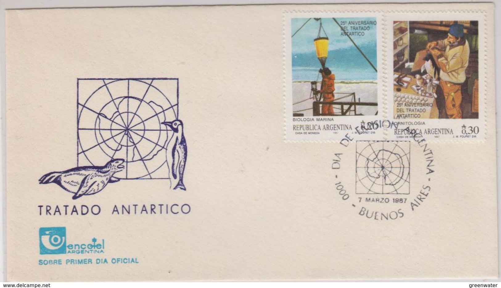 Argentina 1987 Antarctica / 25th. Anniversary Of The Antarctic Treaty 2v FDC(42358) - Ongebruikt