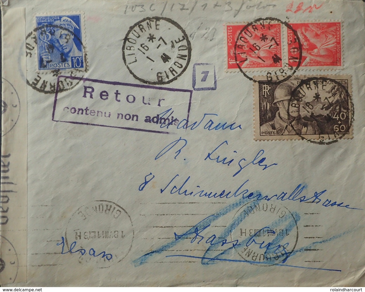 R1947/81 - ✉️ De Libourne (Gironde) Du 1er/07/1941 Pour Un Prisonnier Allemand CENSUREE Par LA WEHRMACHT (voir Cachets) - Lettres & Documents