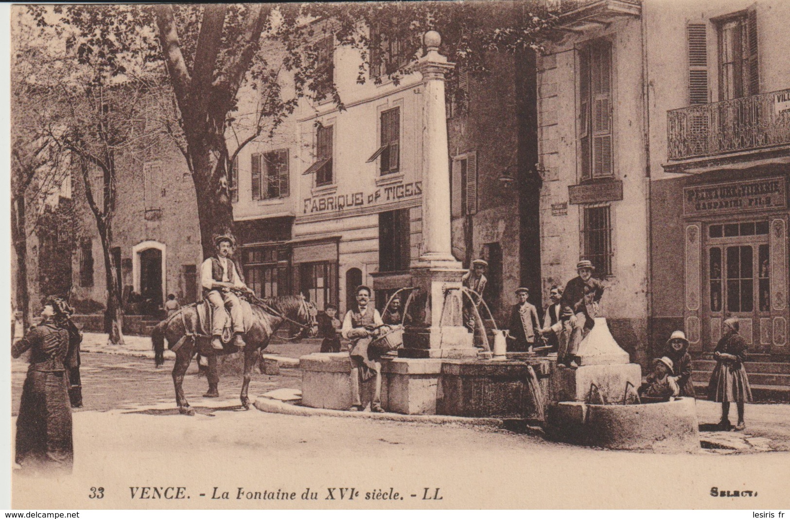 C.P.A. - VENCE -  LA FONTAINE - 33 - L. L. - FABRIQUE DE TIGES - PEINTURE ET VITRERIE GASPARINI - VILLA A LOUER - Vence