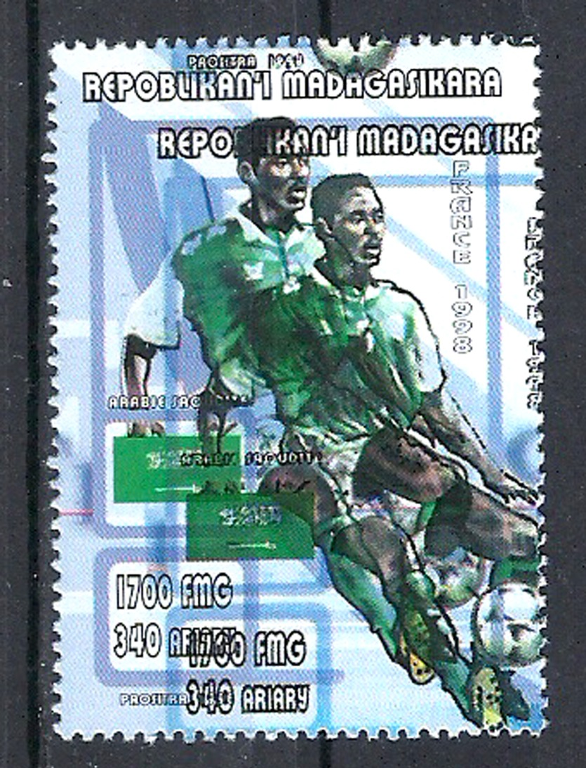 1998 Madagascar MNH - France FIFA World Cup Football Soccer - Saudi Arabia Arabie Saoudite - Error Erreur - 1998 – France
