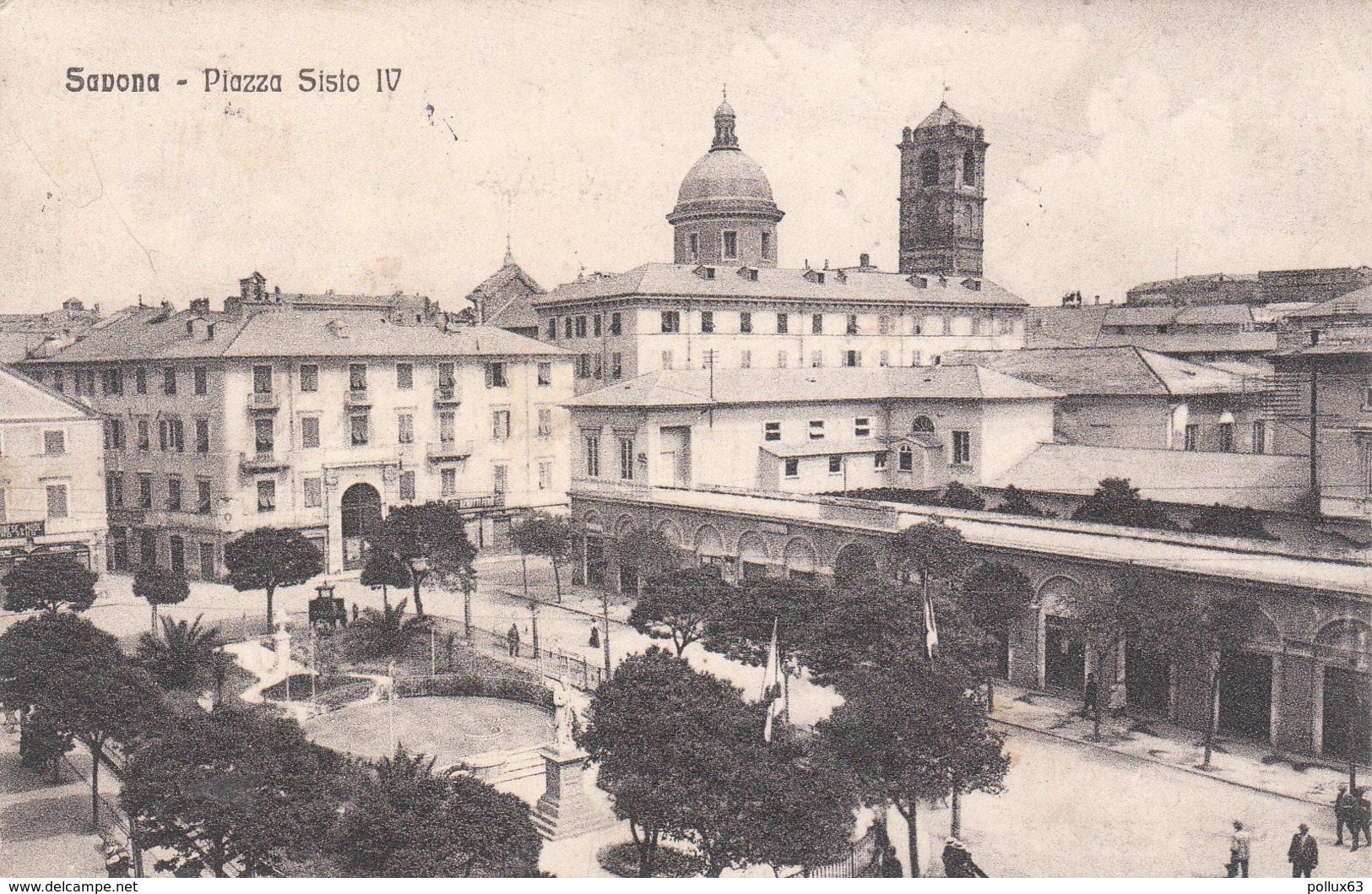 CPA SAVONA (ITALIE) PIAZZA SISTO IV (BEAU CACHET MILITAIRE : COMMANDO MILITARE DI STAZIONE - SAVONA) - Savona