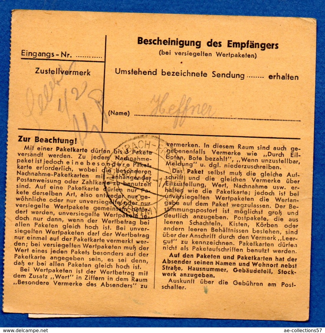 Colis Postal  -  Départ Koschmin --  21/1/1943 - Lettres & Documents