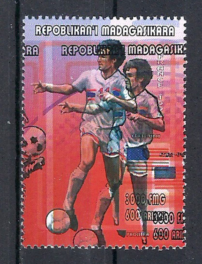 1998 Madagascar MNH - France FIFA World Cup Football Soccer - USA United States Etas Unis - Error Erreur - 1998 – Francia