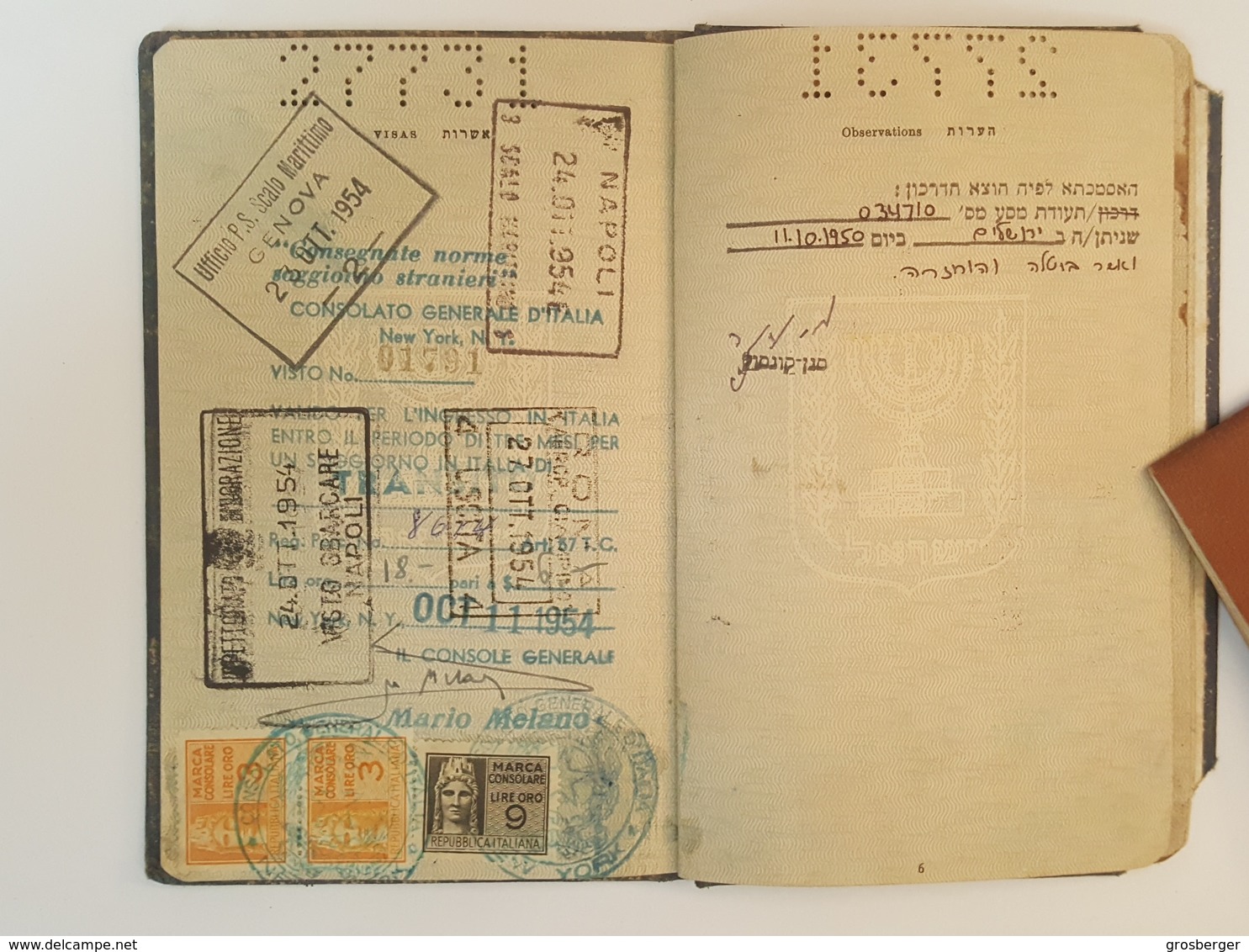 Judaica Israel Jewish Women Passport Reisepass 1955 Juif - Historical Documents