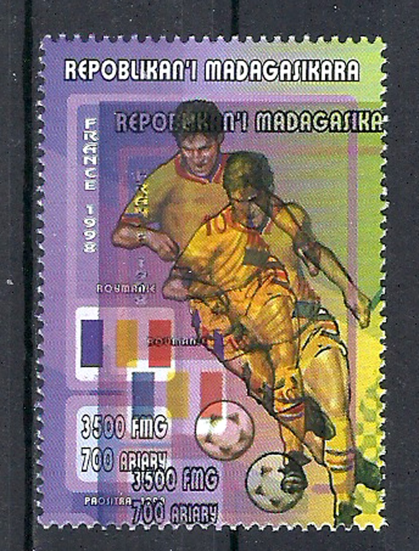 1998 Madagascar MNH - France FIFA World Cup Football Soccer - Romania Roumanie - Error Erreur - 1998 – France