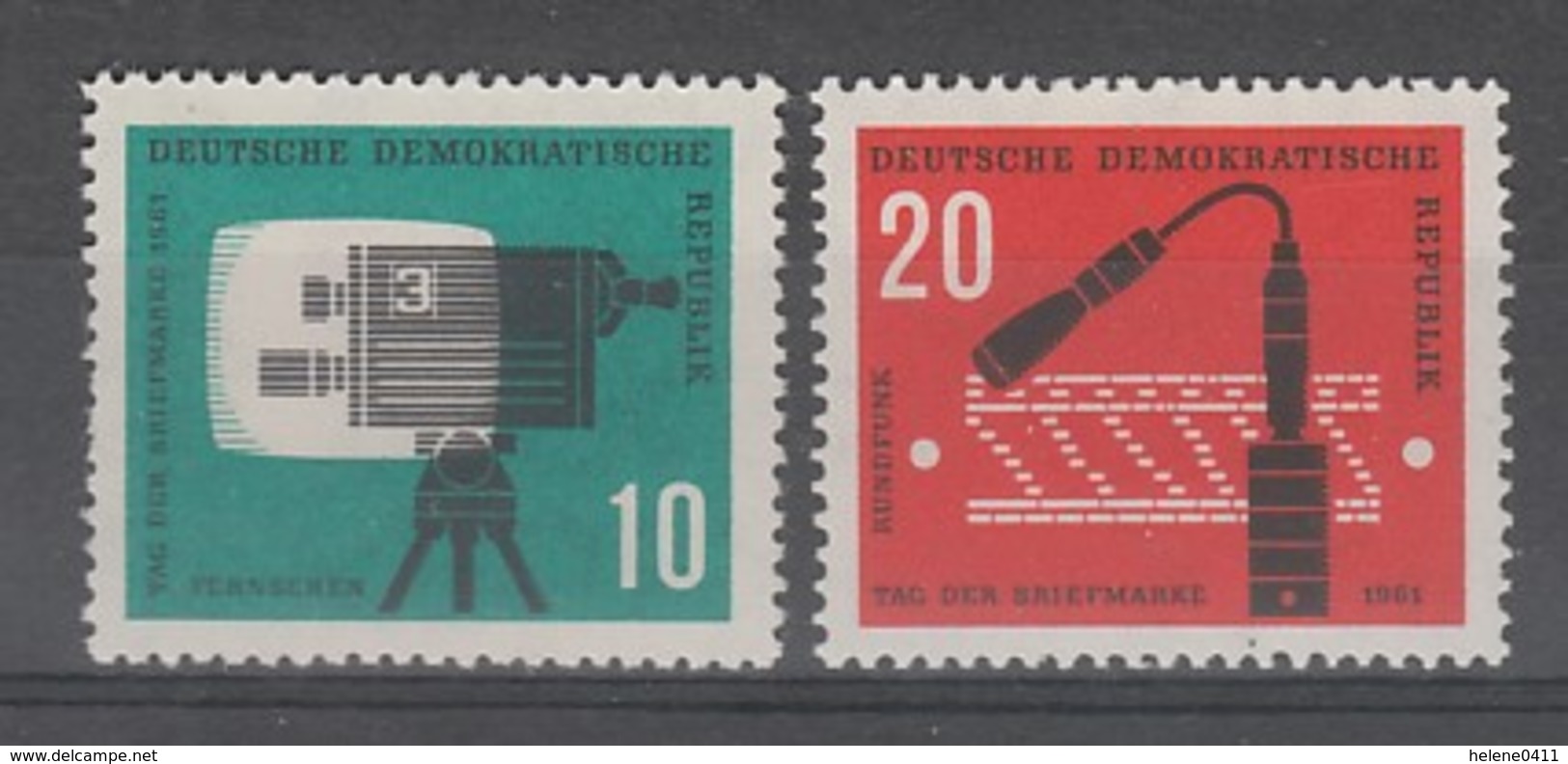 PAIRE NEUVE D'ALLEMAGNE ORIENTALE - JOURNEE DU TIMBRE 1961 N° Y&T 574/575 - Giornata Del Francobollo