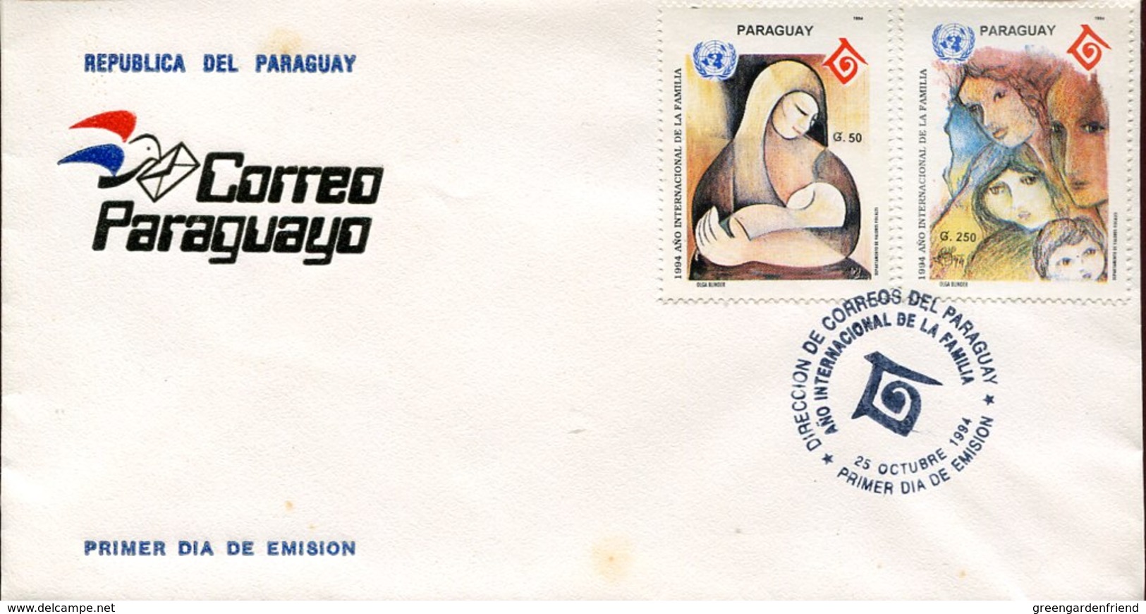 44499 Paraguay, Fdc 1994,  Ano Internacional De La Familia,  Family Year - Paraguay