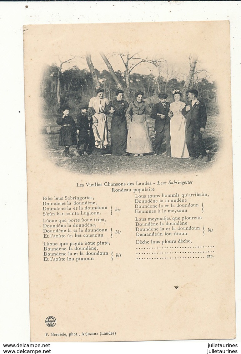 40 LANDES LES VIEILLES CHANSONS DES LANDES RONDEAU POPULAIRE CPA BON ETAT - Autres & Non Classés