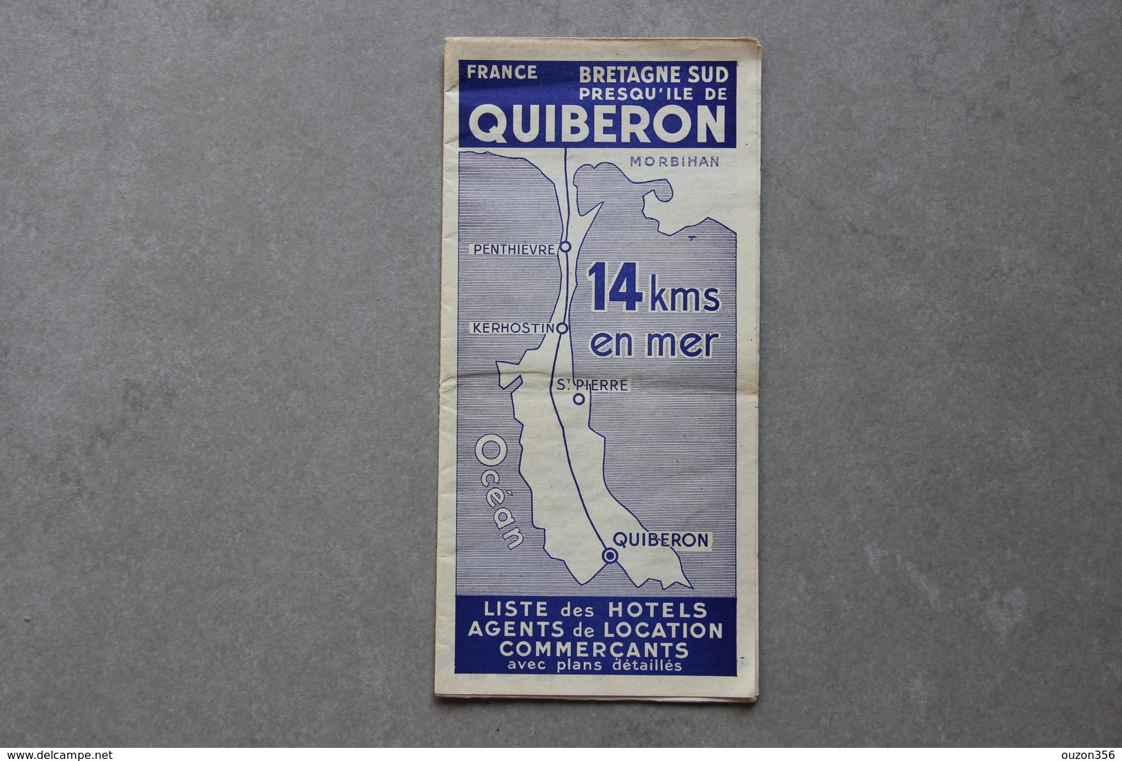 Presqu'île De Quiberon (Morbihan), Liste Des Hôtels, Agents De Location, Commerçants, 1961 - Dépliants Touristiques