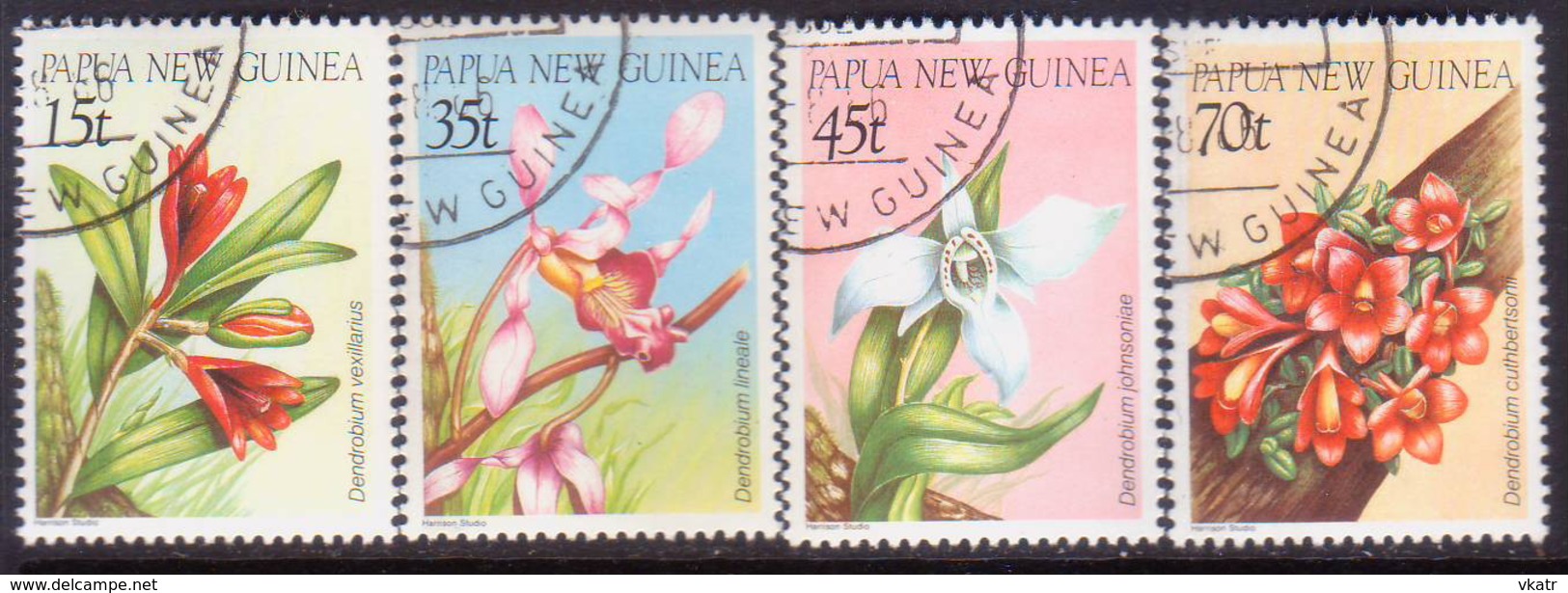 PAPUA NEW GUINEA 1986 SG #531-34 Compl.set Used Orchids - Papua New Guinea