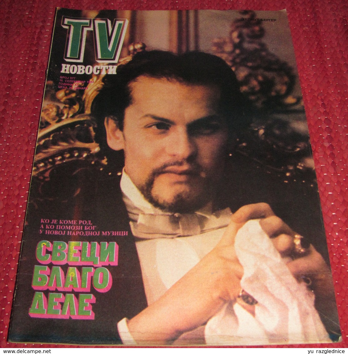 Helmut Berger TV NOVOSTI Yugoslavian September 1983  VERY RARE - Magazines