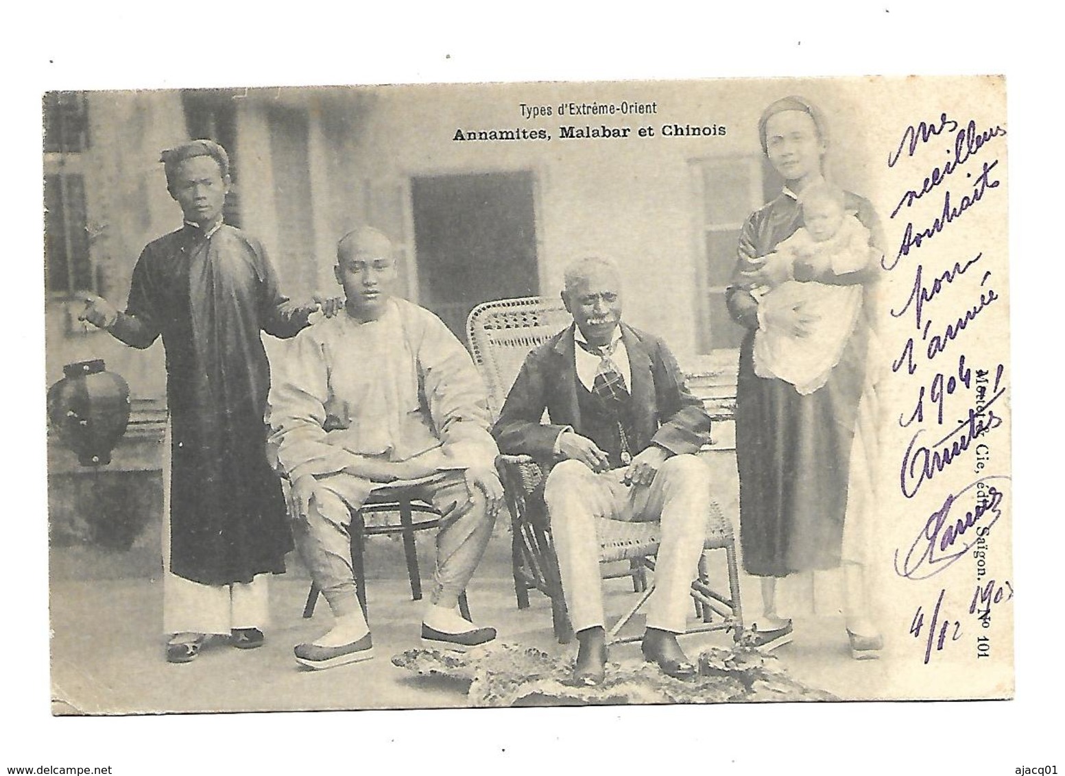 Vietnam   Annamites Malabar Et Chinois 1904 - Viêt-Nam