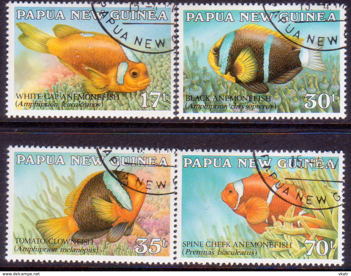 PAPUA NEW GUINEA 1987 SG #539-42 Compl.set Used Anemonefish - Papua New Guinea