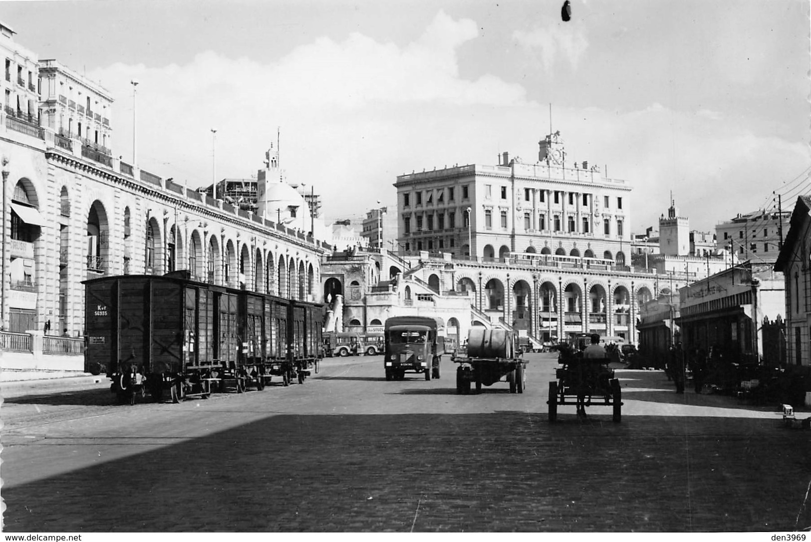 Algérie - ALGER - Avenue - Camion - Wagons - Epreuve/Archives J. Combier - Tirage Photo, Très Rare - Algiers