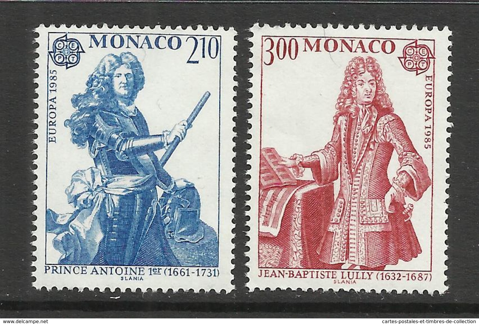 MONACO , Lot De 2 Timbres , Europa CEPT , Année Européenne De La Musique , 1985 , N° YT 1459 & 1460 , NEUF ** - Unused Stamps