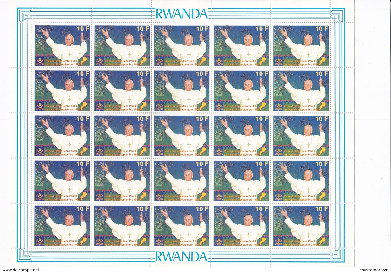 Rwanda Nº 1307 Al 1308 En Pliegos De 25 Series - Ungebraucht