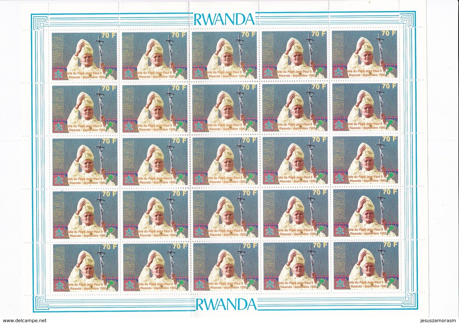 Rwanda Nº 1307 Al 1308 En Pliegos De 25 Series - Ongebruikt