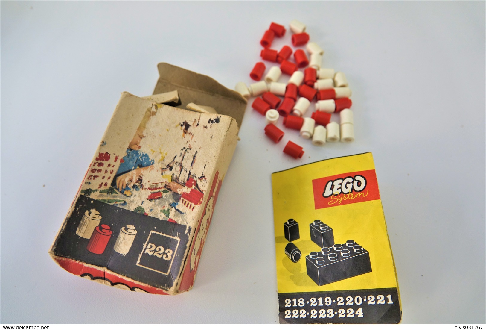 LEGO - 223 system 1 x 1 Round Bricks - Original Lego 1958 - Vintage