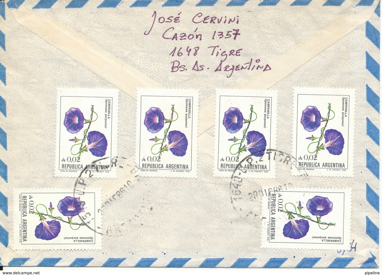 Argentina Air Mail Cover Sent To Denmark 29-12-1986 With A Lot Of Topic Stamps On Front And Backside Of The Cover - Covers & Documents