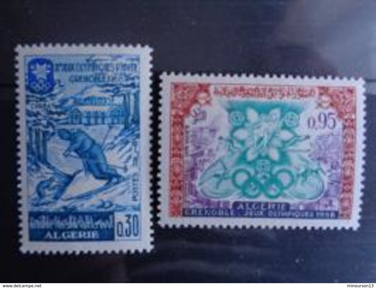 ALGERIE 1967 N° 453 & 454 ** - JEUX OLYMPIQUES D'HIVER A GRENOBLE - Algérie (1962-...)