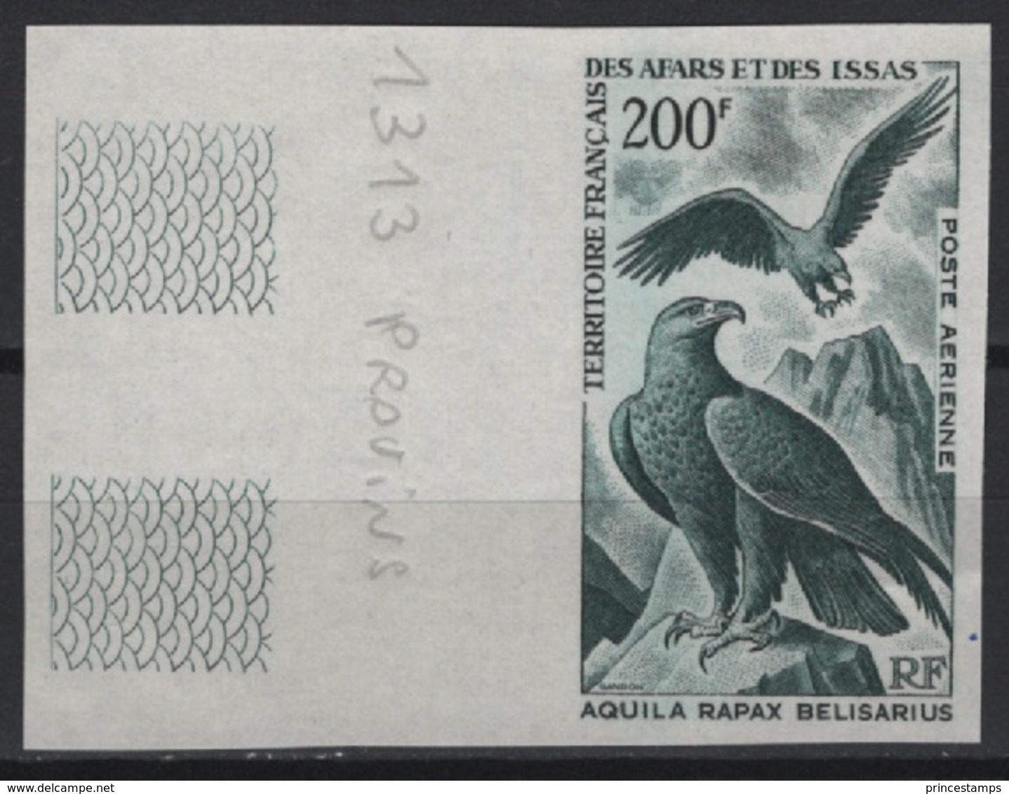 Afars Et Issas (1967)  Yv. Av. 56 /  Aigle - Eagle - Birds Of Prey - Color PROOF - NON DENTELE - IMPERFORATED - Aigles & Rapaces Diurnes