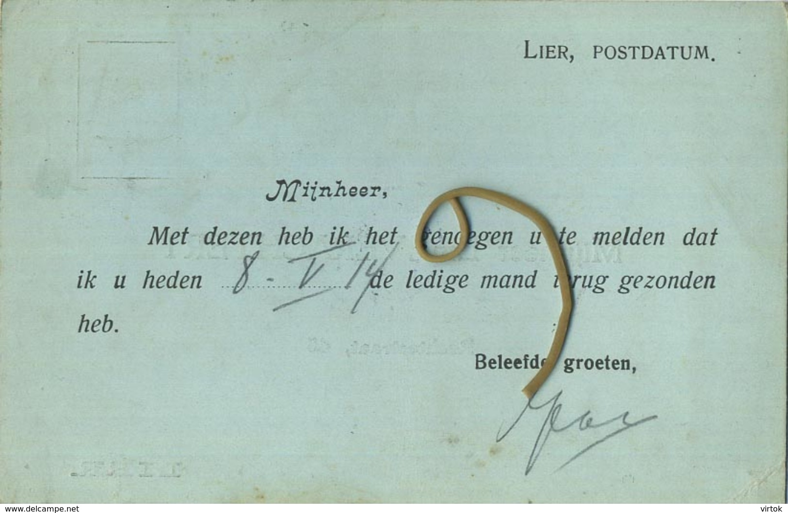 Lier :  Mijnheer Em. Verachtert  1914   (  2 Scans ) - Lier