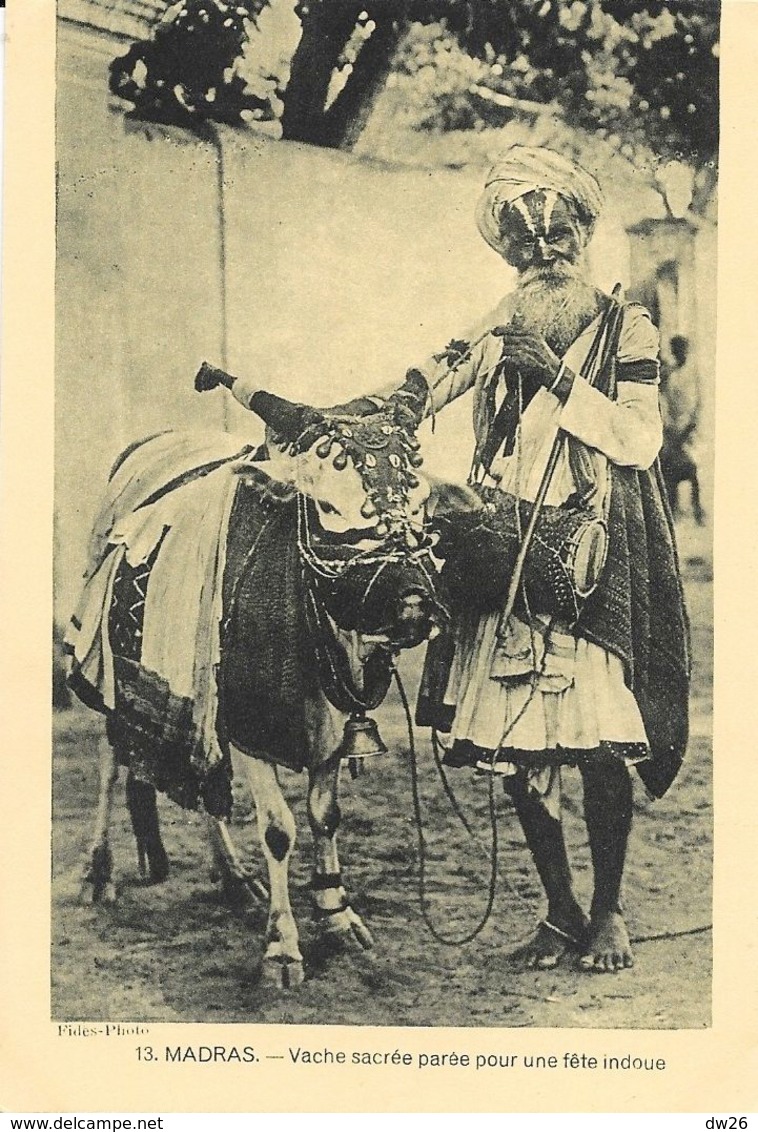 Madras (Inde) - Vache Sacrée Parée Pour La Fête Indoue - Oeuvre De La Propagation De La Foi, Carte N° 13 Non Circulée - Asie