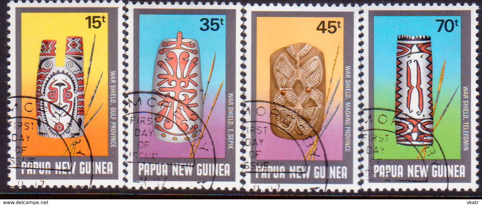 PAPUA NEW GUINEA 1987 SG #558-61 Compl.set Used War Shields - Papua New Guinea