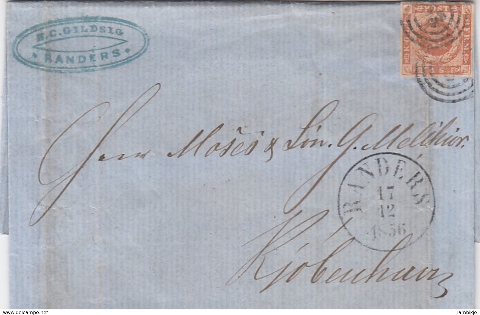 Danmark Cover 1856 - Briefe U. Dokumente