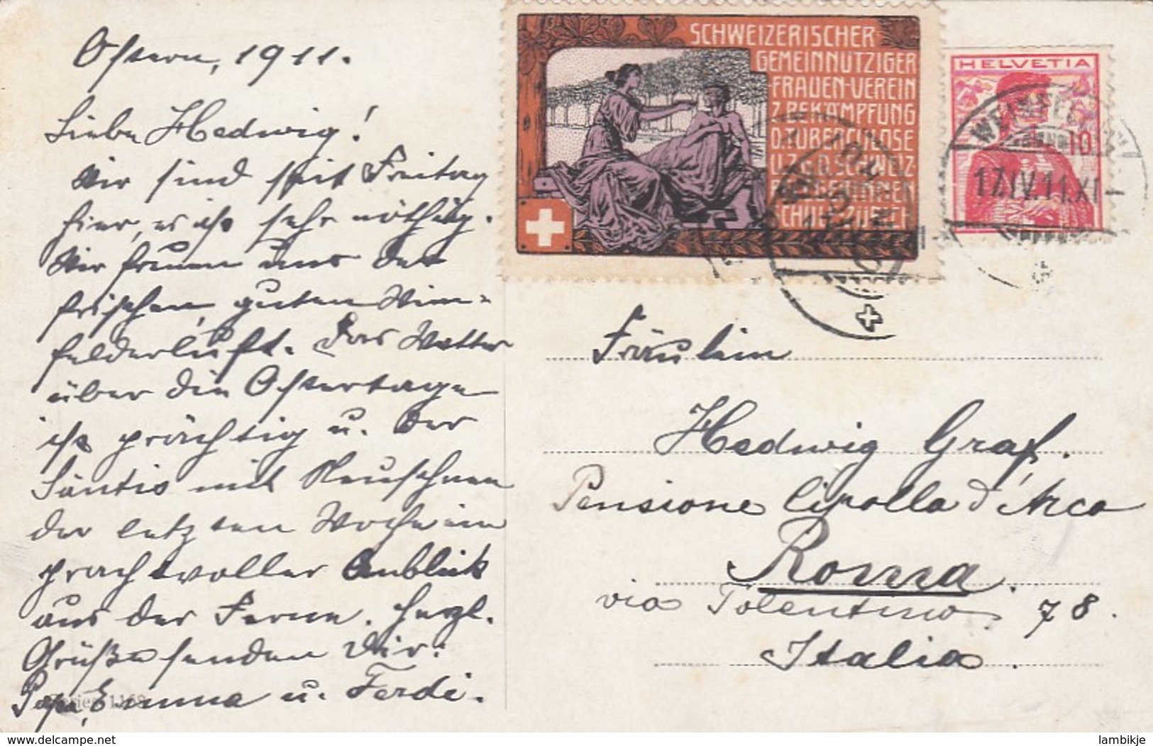 Schweiz Postkarte 1911 - Briefe U. Dokumente