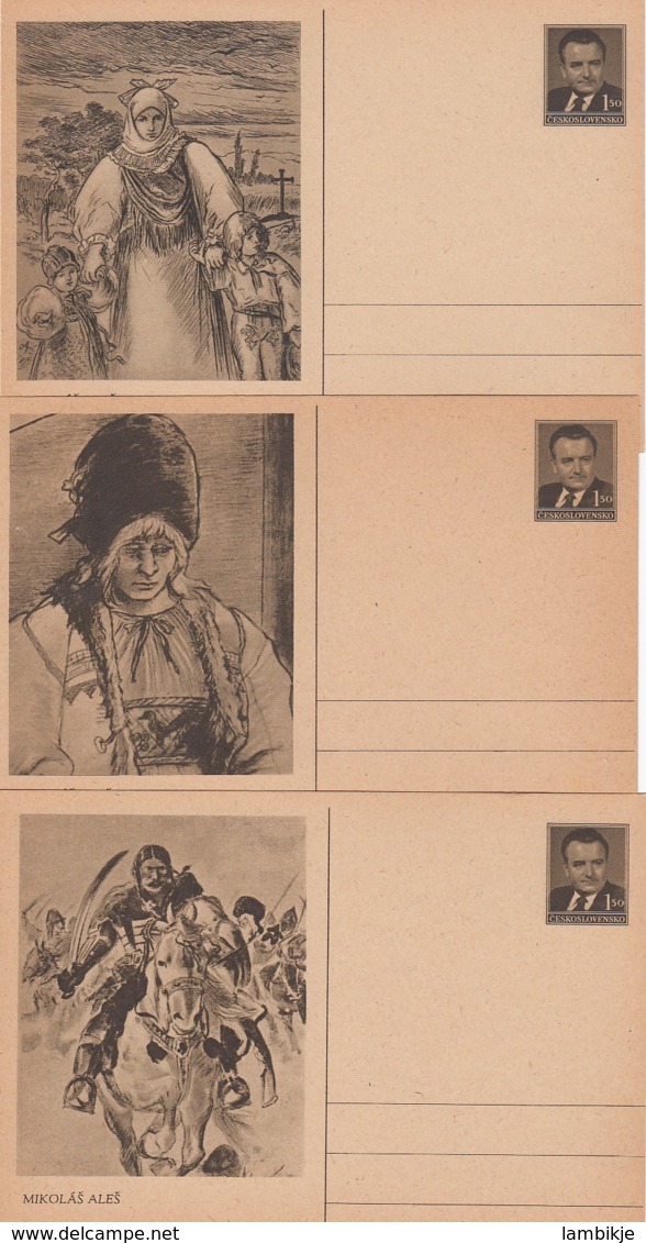 Ceskoslovensko 3 Postkarten 50-60 - Ungebraucht