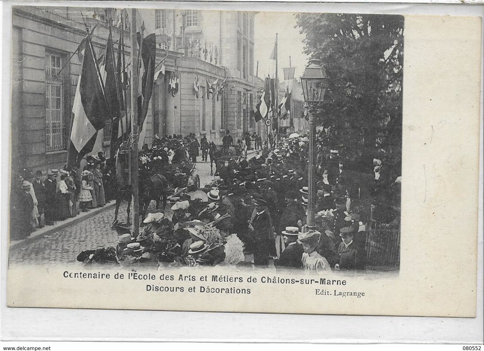 51 CHÄLONS-SUR-MARNE . Centenaire De L'Ecole Des Arts Et Métiers , Discours , Drapeaux , édit : Lagrange , état SUP - Châlons-sur-Marne