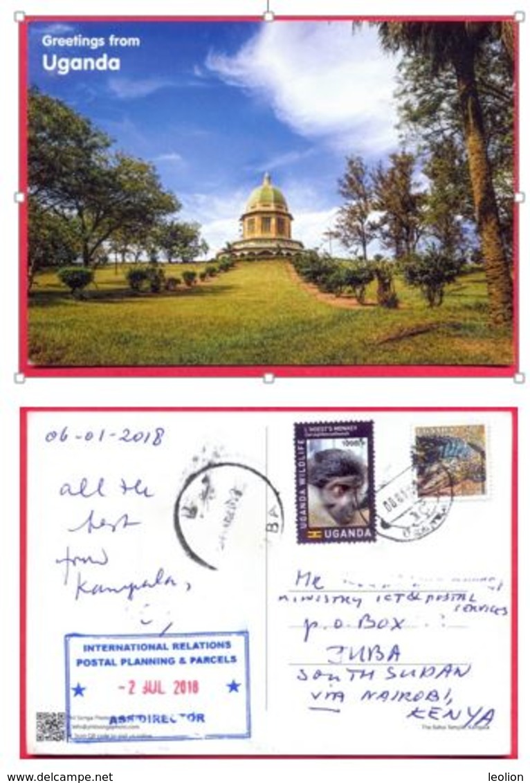 SOUTH SUDAN UGANDA 2018 Postcard Received At Juba Post Office From Uganda Ouganda Südsudan Soudan Du Sud - Zuid-Soedan